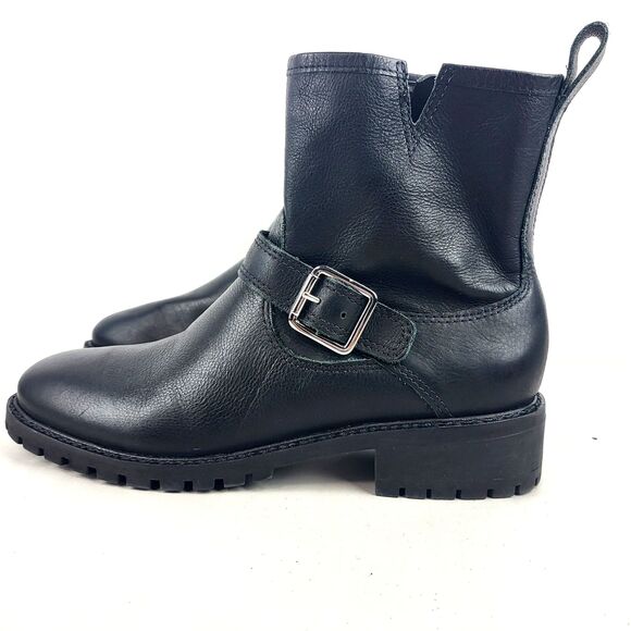 Lucky Brand Kenadie Women's Riding Ankle Boot Black Leather Size 10 M - Picture 2 of 16